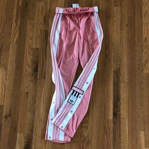 pink adidas snap pants